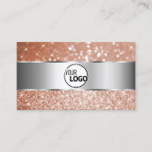 Luxus Rose Gold Glitzer Stars und Logos Silver Visitenkarte (Vorderseite)