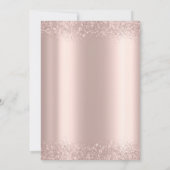 Luxus Rose Gold Glitzer String Lights Einladung (Rückseite)