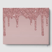 Luxus Rose Gold Glitzer Tropfen Geburtstag Gästebuch (Rückseite)