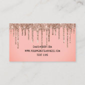 Luxus Rose Gold Glitzer Tropfen Lip Gloss Visitenkarte (Rückseite)