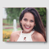 Luxus Rose Gold Glitzer Tropfen Quinceanera Foto Gästebuch (Rückseite)