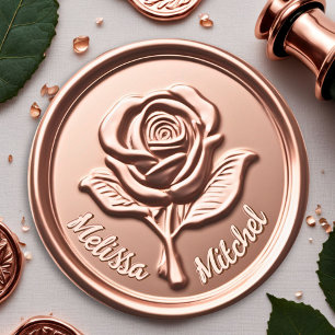 Luxus Rose Gold Imitats Wax Blume Siegel Sticker