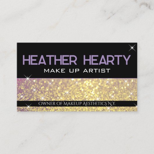 Luxus Rose Gold Lilac Lavender Glitzer Glamour Visitenkarte (Vorderseite)