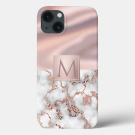 Luxus-Rose Gold Marmor Shimmer Foil Monogram Case-Mate iPhone Hülle
