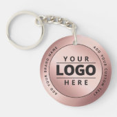 Luxus Rose Gold Metallic Logo QR Code Schlüsselanhänger (Vorderseite)