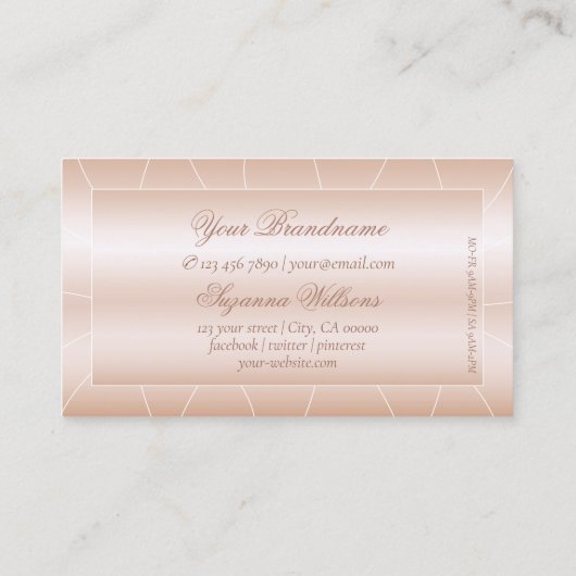 Luxus Rose Gold mit Diamanten und Logo Exquisite Visitenkarte (Rückseite)