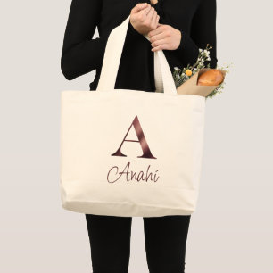 Luxus Rose Gold Monogram Jumbo Stoffbeutel