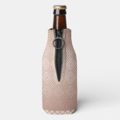Luxus Rose Gold-Muster Monogram Flaschenkühler (Flasche Rückseite)