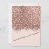 Luxus Rose Gold Pink Glitzer Confetti Verlobung Einladung (Rückseite)
