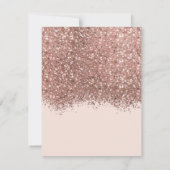 Luxus Rose Gold Pink Glitzer Confetti Wedding RSVP Karte (Rückseite)