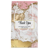 Luxus Rose Gold Pink Marmor Party Vielen Dank Kleine Geschenktüte (Vorderseite)