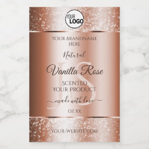 Luxus Rose Gold Soft Glitzer Logo Lebensmitteletikett