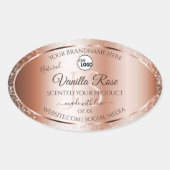 Luxus Rose Gold Soft Glitzer Logo Ovaler Aufkleber (Vorderseite)