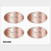 Luxus Rose Gold Soft Glitzer Logo Ovaler Aufkleber (Blatt)