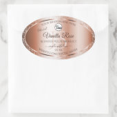 Luxus Rose Gold Soft Glitzer Logo Ovaler Aufkleber (Tasche)