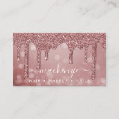 Luxus Rose Gold Sparkle Glitzer Tropfen Bokeh Visitenkarte (Vorderseite)