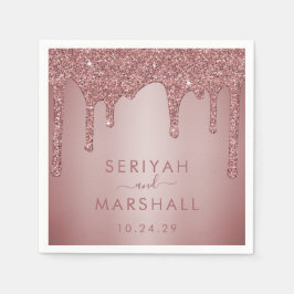 Luxus Rose Gold Sparkle Glitzer Tropfen Hochzeit Serviette