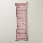 Luxus Rose Gold Sparkle Glitzer Tropfen Monogramm Seitenschläferkissen (Rückseite (Vertikal))