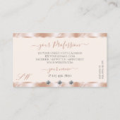 Luxus Rose Gold Sparkle Jewels Initials Luxe Glam Visitenkarte (Rückseite)