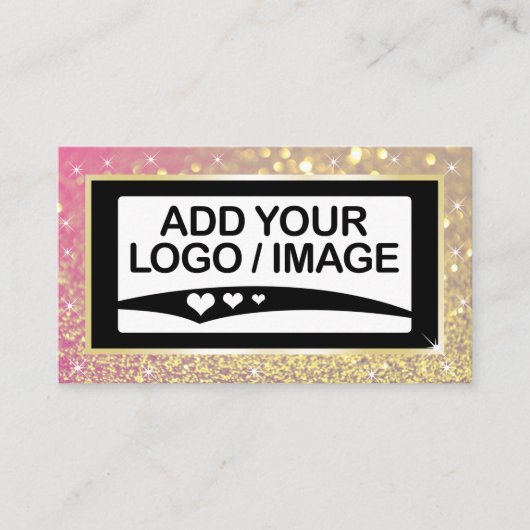 Luxus Rose Gold Sparkle Logo-Vorlage Visitenkarte (Vorderseite)
