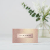 Luxus Rose Gold Textures Chic Business Card Visitenkarte (Stehend Vorderseite)