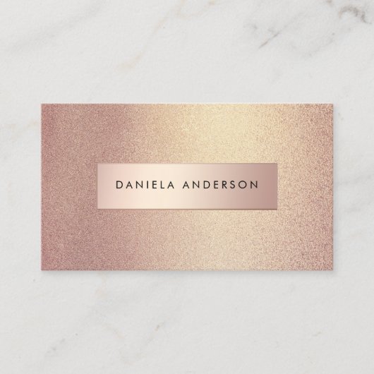 Luxus Rose Gold Textures Chic Business Card Visitenkarte (Vorderseite)