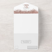 Luxus Rose Gold Weißer Glitzer Confetti Wedding All In One Einladung (Außenbereich)