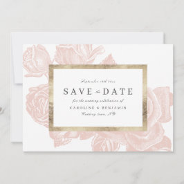 Luxus-Rose-Goldbarren Save the Date Vintag