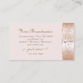 Luxus Rose Koral Verziert Sparkle Diamonds Initial Visitenkarte (Rückseite)