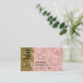 Luxus-Rose Quartz Gold Brush QR Code Social Media Visitenkarte (Stehend Vorderseite)