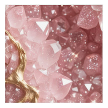 Luxus-Rosé-Rosenquarz-Geoden-Leinwand-Wandkunst fü