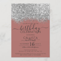 Luxus-Rose Silver Glitzer Confetti Geburtstag