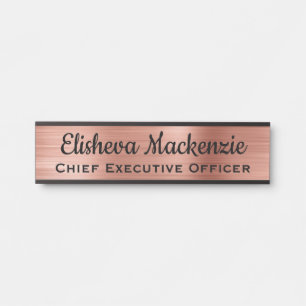 Luxus-Roségold-Bürotür-Schild Namensschild