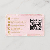 Luxus-Roségold-Event-Planer QR-Code Visitenkarte (Rückseite)