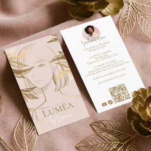 Luxus-Roségold-Frisiersalon-Haarstudio Visitenkarte
