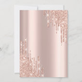 Luxus-Roségold-Glitter-Drips Save The Date (Rückseite)
