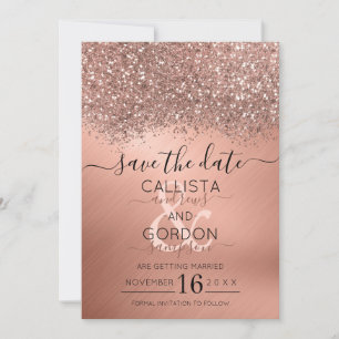 Luxus-Roségold-Glitter-Konfetti-Metallisch-Hochzei Save The Date