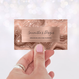 Luxus-Roségold-Marmor-Achat-Glamourfolie Visitenkarte