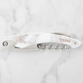 Luxus-Roségold-Marmor-Monogramm Kellnermesser (Vorderseite)