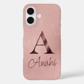 Luxus-Roségold-Monogramm Case-Mate iPhone Hülle (Rückseite)