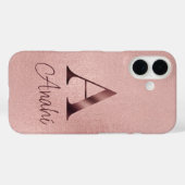 Luxus-Roségold-Monogramm Case-Mate iPhone Hülle (Rückseite (Horizontal))