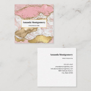 Luxus-Roségold-Pink-Marmor-Design Quadratische Visitenkarte