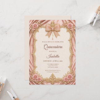 Luxus-Roségold-Prinzessin-Quinceañera Einladung