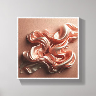 Luxus-Roségold-Seidenfluss - Eleganter flüssiger S Leinwanddruck