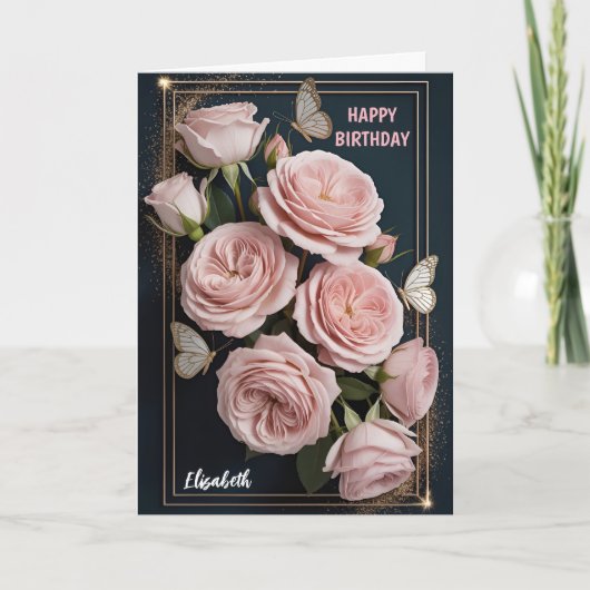 Luxus-Rosen-Geburtstag Karte (Vorderseite)