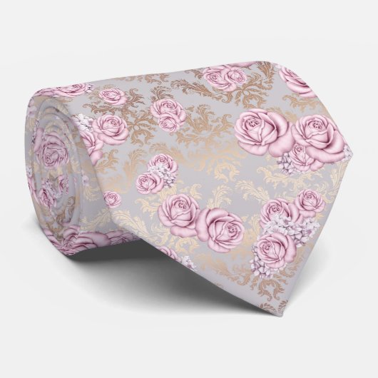 Luxus-Rosenmuster-Wrap-Papier Krawatte (Gerollt)