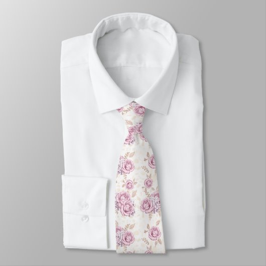 Luxus-Rosenmuster-Wrap-Papier Krawatte (Gebunden)