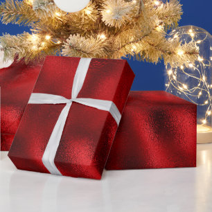 Luxus-Rot-Faux-Folie Geschenkpapier