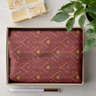 Luxus-Rot-Gold-Art-Deco-Abstraktes-Muster Seidenpapier