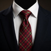 Luxus-Rot-Gold-Tartan-Karo Krawatte